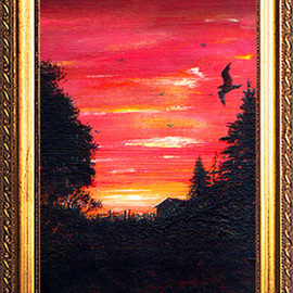 Michael Pickett: 'Sunset', 2005 Acrylic Painting, Landscape. 