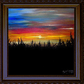 Michael Pickett: 'Sunset', 2008 Acrylic Painting, Landscape. 