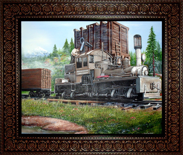Artist Michael Pickett. 'Water Tower And Train' Artwork Image, Created in 2007, Original Photography Other. #art #artist