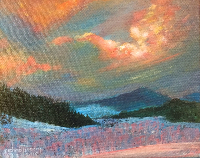 Artist Michael Pickett. 'A Sunset Snow Scene' Artwork Image, Created in 2019, Original Photography Other. #art #artist