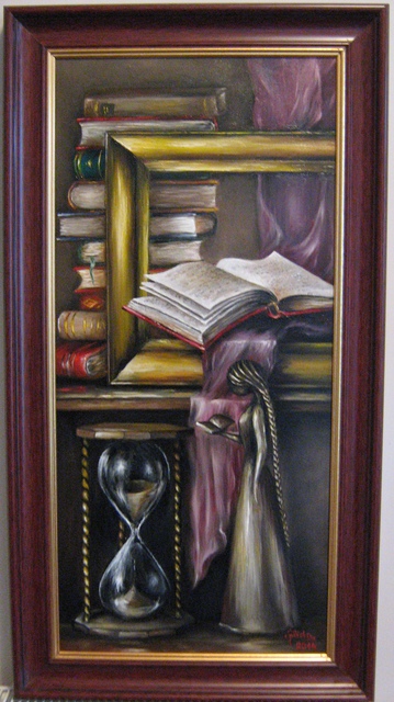 Artist Nagy Alida. 'Passion For Books' Artwork Image, Created in 2014, Original Painting Oil. #art #artist