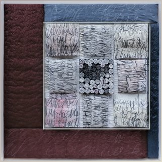 Pierrette Vergne: 'Ecriture', 2015 Paper, Abstract.  Bespoke acrylic outer and inner frames, hand- dyed durable papers in relief form           ...