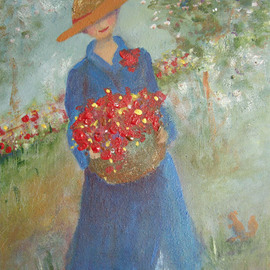 Basket Of Red Flowers, Katharina Eltringham