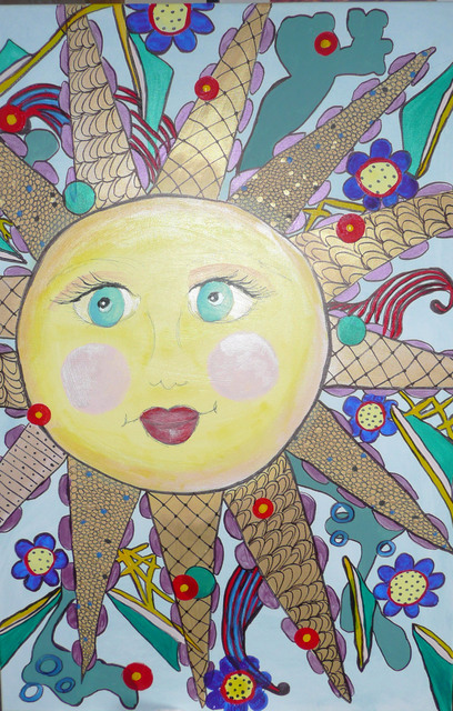 Artist Katharina Eltringham. 'Let The Sun Shine' Artwork Image, Created in 2014, Original Mixed Media. #art #artist