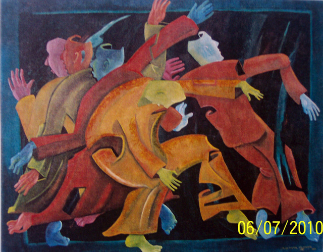 Jorge De La Fuente  'DESTIEMPO', created in 1991, Original Painting Oil.