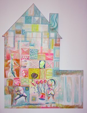Plamen Yordanov: 'Big Red House', 2009 Acrylic Painting, Abstract.  Big Red House ( small) , 2009, acrylic on canvas                 ...