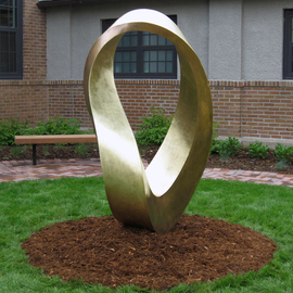 Plamen Yordanov: 'Double Mobius Strip', 2014 Bronze Sculpture, Abstract. Artist Description:  Double Mobius Strip bronze, patina, 82 in.www. en. wikipedia. orgwikiMAP bius_ strip...