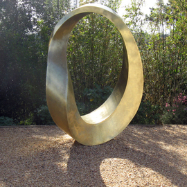 Plamen Yordanov: 'INFINITY homage to Constantin Brancusi', 2017 Other Sculpture, Abstract. Artist Description: as shown, installed in Hollywood, CA, December 2017.  The MAP bius strip is a surface with only one side and only one boundary component.  In this work I combine two Mobius strips together with common edge.  The result is onedoublerich and fascinating 3D form, representing the idea of ...