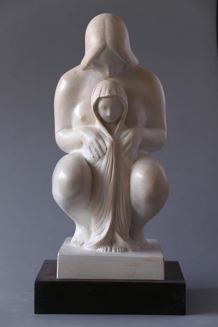 Penko Platikanov  'Mother With Child', created in 2014, Original Sculpture Bronze.