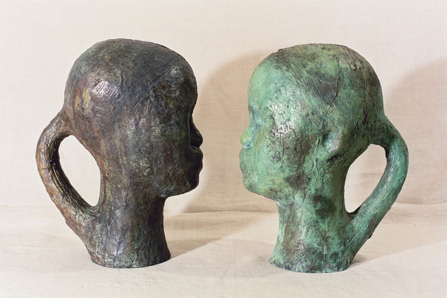 Penko Platikanov  'Portrait Of Krisi', created in 1999, Original Sculpture Bronze.