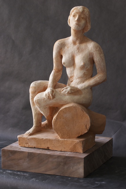 Penko Platikanov  'Seated Woman', created in 2013, Original Sculpture Bronze.