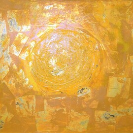 Plamen Petrov: 'golden sun', 2022 Oil Painting, Abstract. Artist Description: Golden sun spreading golden heat. Hand made and signed abstract original painting - oil and gold leaf on stretched canvas. The painting is with an Export Certificate. You can combine several paintings with - 10  of the whole price amount.More pictures of different angles on request. Thank you ...