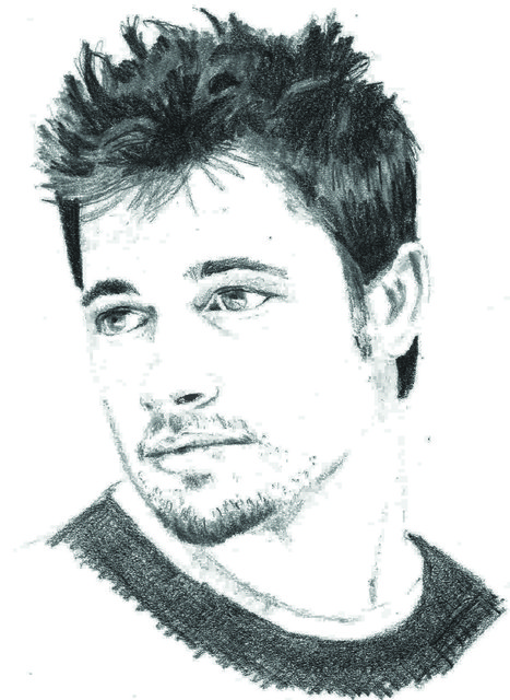 Paul Jones  'Brad Pitt', created in 2014, Original Drawing Pencil.