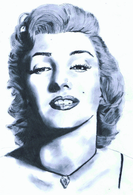 Paul Jones  'Marilyn Monroe', created in 2014, Original Drawing Pencil.