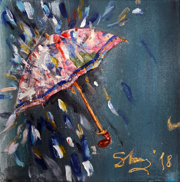 Svetla Andonova  'Raining Day 102018', created in 2018, Original Painting Acrylic.