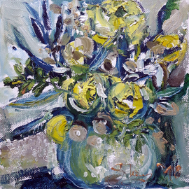 Svetla Andonova: 'today january 20 5 2018', 2018 Oil Painting, Floral. Artist Description: Category	Oil paintingSubject	Flowers and plantsSubstrate	CanvasMaterials	oil colors on canvasStyle	ImpressionisticDimensions 20 x 20 x 2 cm  unframed    20 x 20 cm  actual image size Framing	This artwork is sold unframedShipping Profile	EMS- BULPOSTDispatch Time	8 working days from Bulgaria...