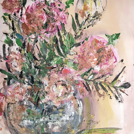 Svetla Andonova: 'todor s day 8 2018', 2018 Acrylic Painting, Floral. Artist Description: Category	Acrylic paintingSubject	Flowers and plantsSubstrate	FabricMaterials	acrylic colors on fabricDimensions	45 x 60 x 0. 1 cm  unframed    45 x 60 cm  actual image size Framing	This artwork is sold unframed...