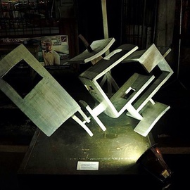John Paul Dalisay: 'Abstract reclining figure', 2013 Wood Sculpture, Abstract. Artist Description:  Hardwood slabs ...