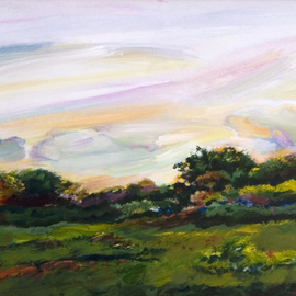 Richard Knox: 'Old Masters Field', 2007 Acrylic Painting, nature. Artist Description:  A field that seems to have had the same appearance for centuries, with the # 1 sky that has partnered with it for as long.   ...