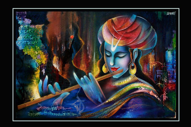 Prakash Patil  'LORD KRISHNA', created in 2016, Original Painting Acrylic.