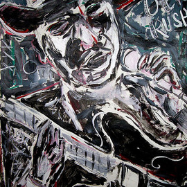 Pedro Ramon Rodriguez Quintana: 'Otis Rush ', 2009 Acrylic Painting, Famous People. 