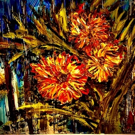 Mary Schwartz: 'flowers by a garden door', 2021 Acrylic Painting, Garden. Artist Description: Home gardening and beauty...