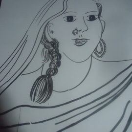 Priti Ravindran Artwork Radha, 2015 Other Drawing, Spiritual