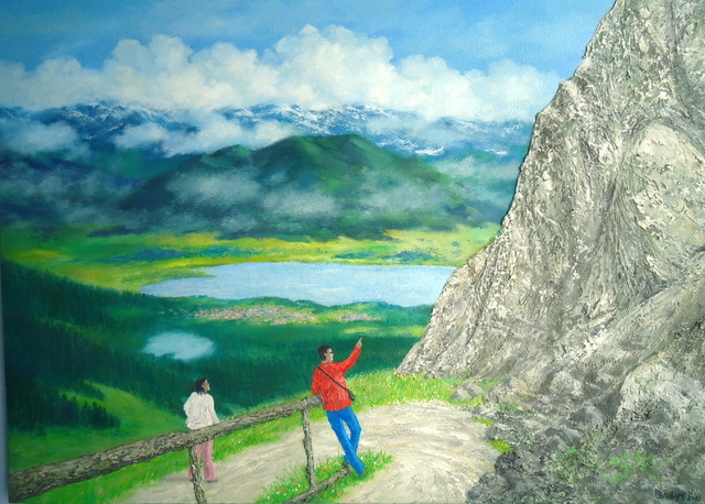 Priyadarshi Gautam  'TRAVELERS 1', created in 2010, Original Painting Oil.
