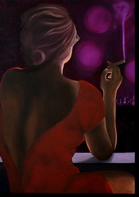Artist Peter Seminck. 'Lady In Red' Artwork Image, Created in 2019, Original Painting Acrylic. #art #artist