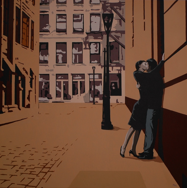 Artist Peter Seminck. 'Urban Kiss' Artwork Image, Created in 2020, Original Painting Acrylic. #art #artist