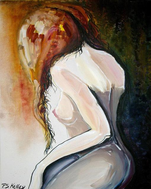 Artist Patrick Sean Kelley. 'Female Turns' Artwork Image, Created in 2005, Original Drawing Charcoal. #art #artist