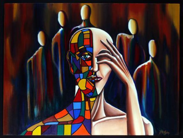 Artist Patrick Sean Kelley. 'Reflections Of Oneself' Artwork Image, Created in 2001, Original Drawing Charcoal. #art #artist