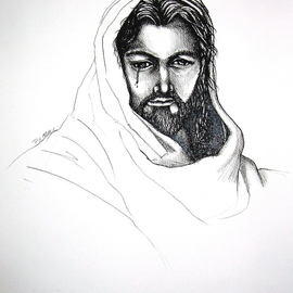 Patrick Sean Kelley Artwork Tears of a Soul, 2012 Charcoal Drawing, Biblical
