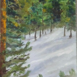 Amrita Banerjee: 'Snow on the ground', 2015 Oil Painting, nature. Artist Description:  This I painted from an old photograph    ...