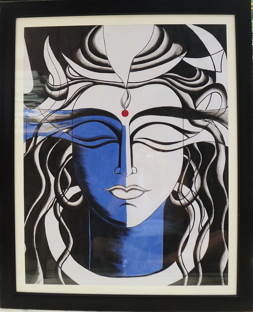 Pushkar Saxena  'Lord Shiva Acrylic Painting', created in 2017, Original Painting Acrylic.