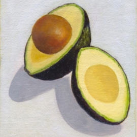 Yiqi Li: 'Avocado', 2008 Oil Painting, Botanical. Artist Description:  The painting is in realism style and it is original oil on canvas. It is signed by artist. ...