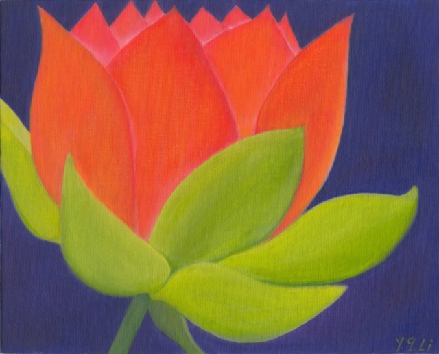 Artist Yiqi Li. 'Lotus 1' Artwork Image, Created in 2008, Original Painting Oil. #art #artist