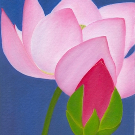 Yiqi Li: 'Lotus 2', 2008 Oil Painting, Floral. Artist Description:  This painting is one of the set of four Lotus. The painting catches the beauty of a lotus flower. This painting is original oil on canvas and it is signed by artist. ...