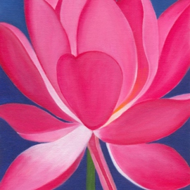 Yiqi Li: 'Lotus 3', 2008 Oil Painting, Floral. Artist Description:  This painting is one of the set of four Lotus. The painting catches the beauty of a lotus flower. This painting is original oil on canvas and it is signed by artist. ...
