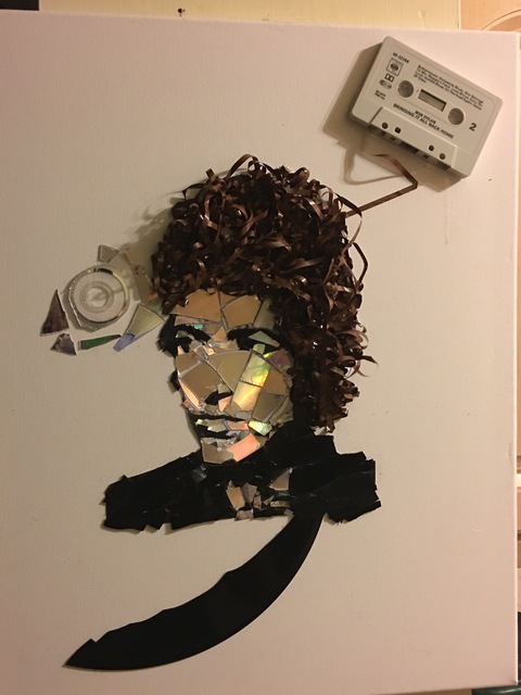 Artist Jacqueline Taylor. 'Bob Dylan' Artwork Image, Created in 2016, Original Mosaic. #art #artist