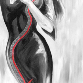 David Smith: 'Model of Grace', 2013 Acrylic Painting, Glamor. Artist Description:  Woman, Lady, beautiful, glamour, model, dancing,joy, love. black and white, tall    ...