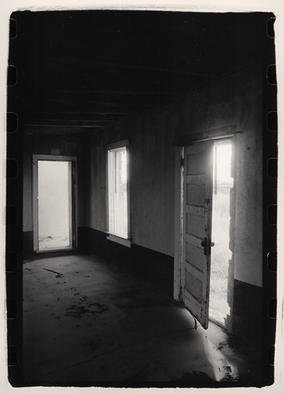 Rachel Schneider: 'Big Bend 1', 2002 Black and White Photograph, Interior. This image is called Diverger' s Way.  I captured this image in the Big Bend reigon of Texas.  As I left this abandoned building, I was approached by an border patrol officer who began to cross examine me about my citizenship and wanted to know why I had leaped out ...