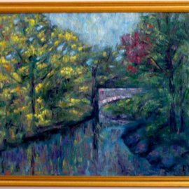 Dmitry Turovsky: 'Bridge Across Bronx River', 2014 Oil Painting, Landscape. Artist Description:  View of a bridge across Bronx River, NY    ...