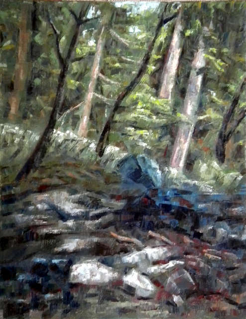 Dmitry Turovsky  'Mohonk Waterfall', created in 2014, Original Painting Oil.