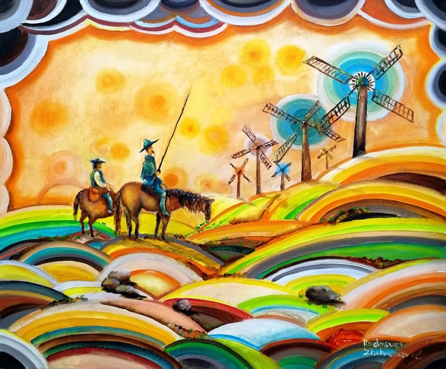 Artist Radosveta Zhelyazkova. 'Don Quixote De La Mancha' Artwork Image, Created in 2018, Original Painting Oil. #art #artist