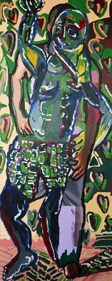 Raphael Perez  Israeli Painter : 'colorful man painting art', 2001 Acrylic Painting, People. colorful expressive paintings by israeli painter raphael perez ...
