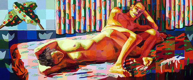 Naked couple erotic art drawings