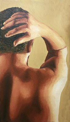 Raphael Perez  Israeli Painter : 'gay artwork painting queer art', 2001 Acrylic Painting, Portrait. man portrait from the back artwork by the israeli painter raphael perez ...