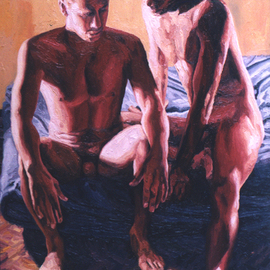 Raphael Perez: 'homosexual art paintings artworks raphael perez ', 2018 Oil Painting, Peace. Artist Description: Article about Raphael Perez homosexual gay art paintingsPride and Prejudice on Raphael Perezs ArtworkRaphael Perez, born in 1965, studied art at the College of Visual Arts in Beer Sheva, and from 1995 has been living and working in his studio in Tel Aviv.  Today Perez plays ...