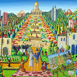 Raphael Perez: 'israeli naive artists painters story biography ', 2018 Acrylic Painting, Landscape. Artist Description: A full interview with the Israeli painter Raphael Perez Hebrew name Rafi Peretz about the ideas behind the naive painting, resume, personal biography and curriculum vitaeQuestion Raphael Perez Tell us about your work process as a naive painterAnswer I choose the most iconic and famous buildings ...